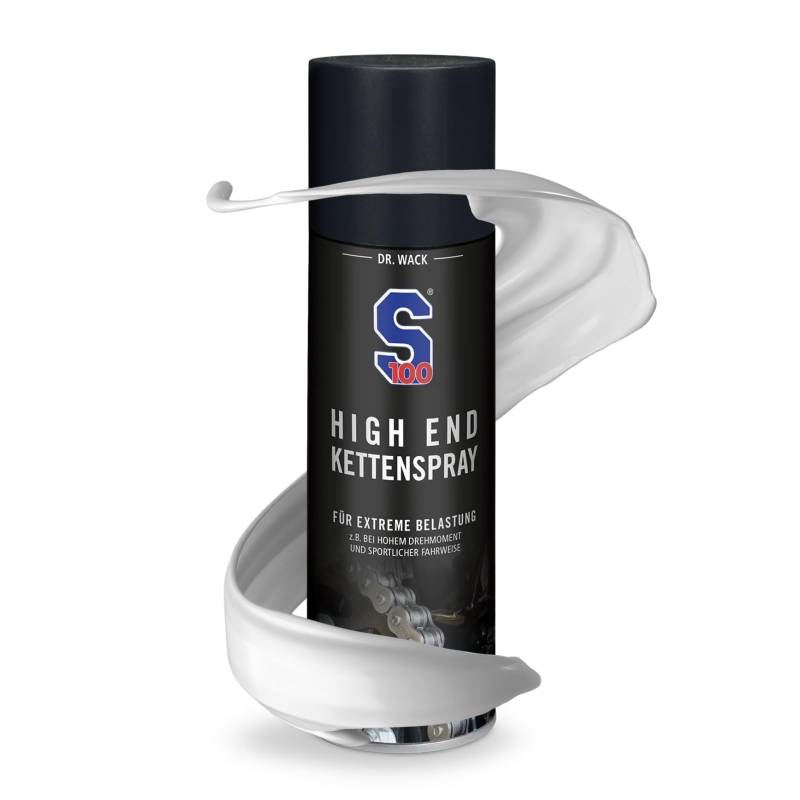 DR. WACK HIGH END Kettenspray 300 ml - Kettenschmierstoff für hohe Belastungen - Effektiver Schutz vor Verschleiß - für alle Motorradketten geeignet - Hochwertige Motorradpflege von DR. WACK