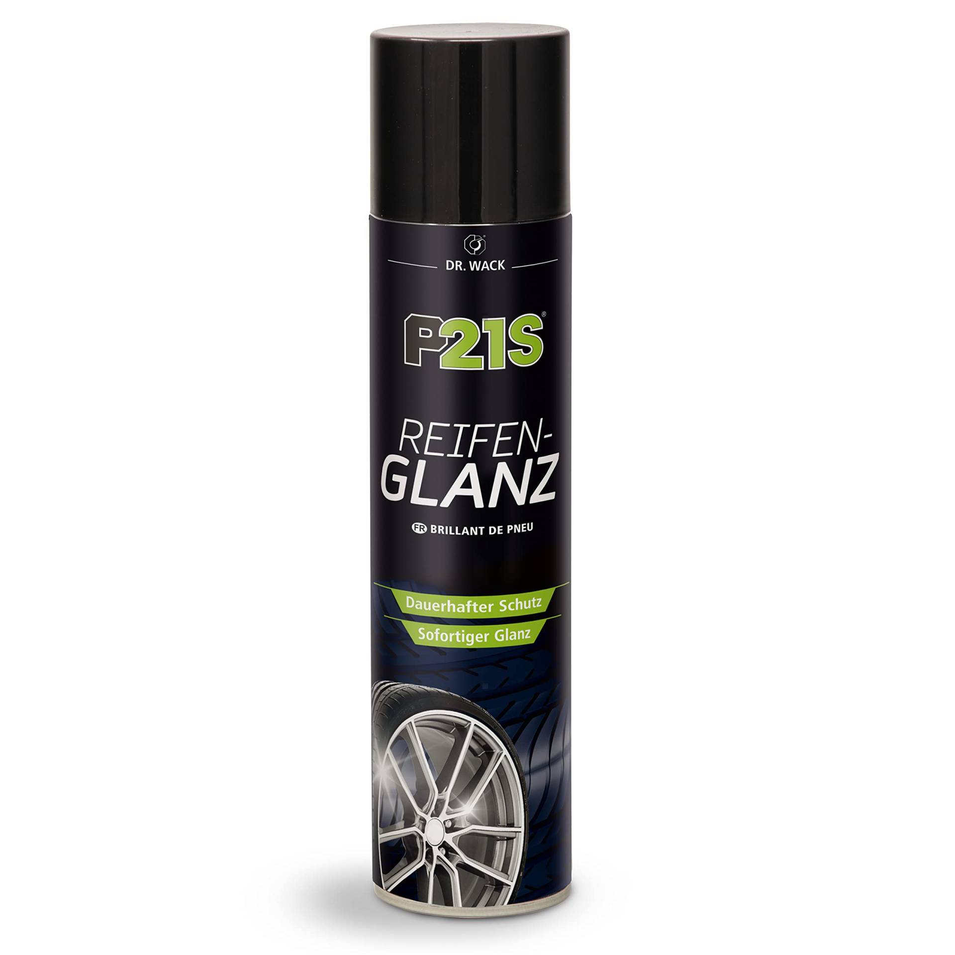 DR. WACK – P21S Reifen-Glanz 400 ml I Premium Auto-Reifen-Pflege für alle Reifen I Sofort Neuer Glanz für verblasste Reifen I Hochwertige Reifenpflege – Made in Germany von DR. WACK