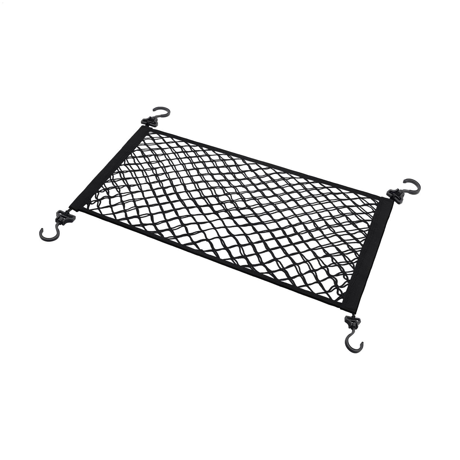 Dranng Autositznetz, Frachtnetz für Karren, Elastischer Klappwagen Cargo Mesh Organizer mit 4 Haken, Dehnbarer Sitzbeutel für Auto -SUV -Anhänger von Dranng