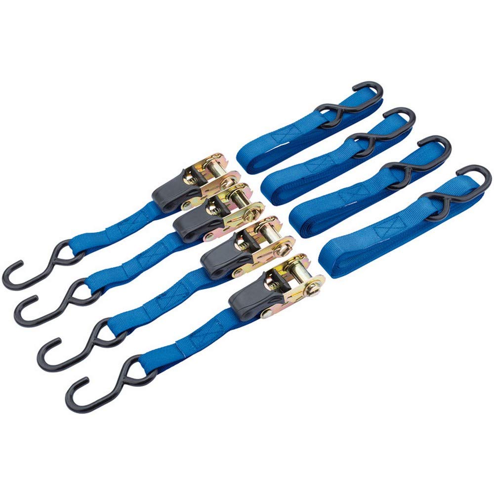 DRAPER rtds25b4/B 250 kg Ratschenmechanismus Tie Down Straps Set, blau, 3,5 m x 25 mm, 4-teilig von Draper