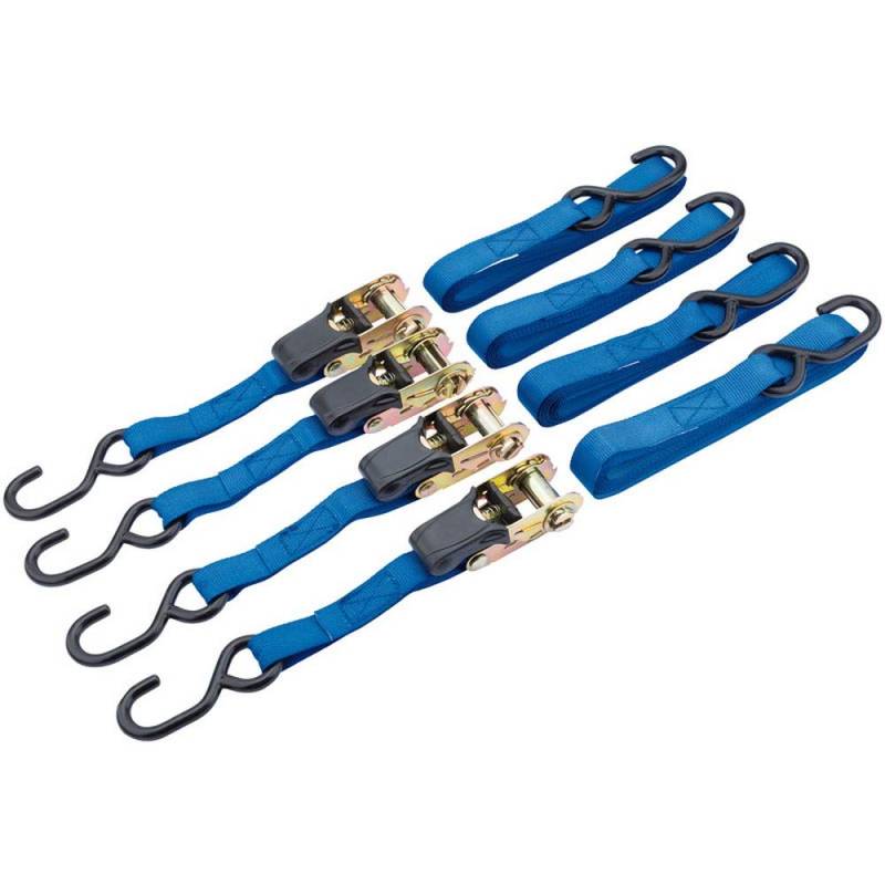 DRAPER rtds25b4/B 250 kg Ratschenmechanismus Tie Down Straps Set, blau, 3,5 m x 25 mm, 4-teilig von Draper