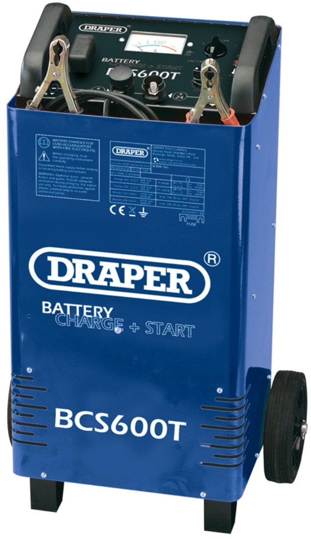 Draper 40181 Energiestation mit Rollen, Starthilfe- / Ladegerät, 12 V / 24 V, 500 A von Draper