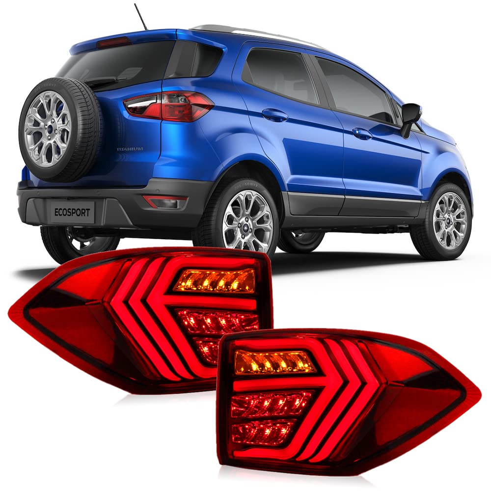 Dreamseek Rücklicht Baugruppe für Ford EcoSport 2013-2022 Rückleuchten Hintere Bremsleuchte Heckleuchte Rear Brake Lamp mit Blinker (rote Linse) von Dreamseek