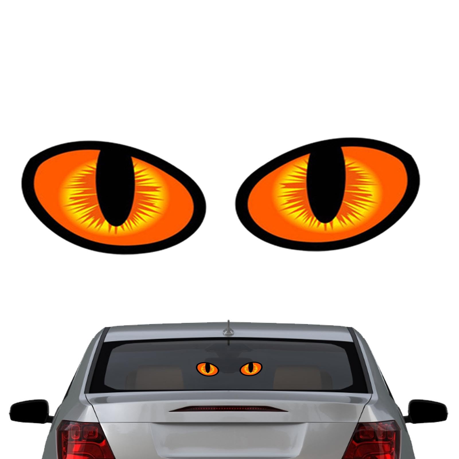 Dreuhuing Auto-Aufkleber mit reflektierenden Augen,3D-Nacht-Sicherheitsaufkleber, reflektierend, niedlicher Warnaufkleber - Wasserfeste Autoaufkleber, langlebiges Autozubehör für Wand, Automobil, von Dreuhuing
