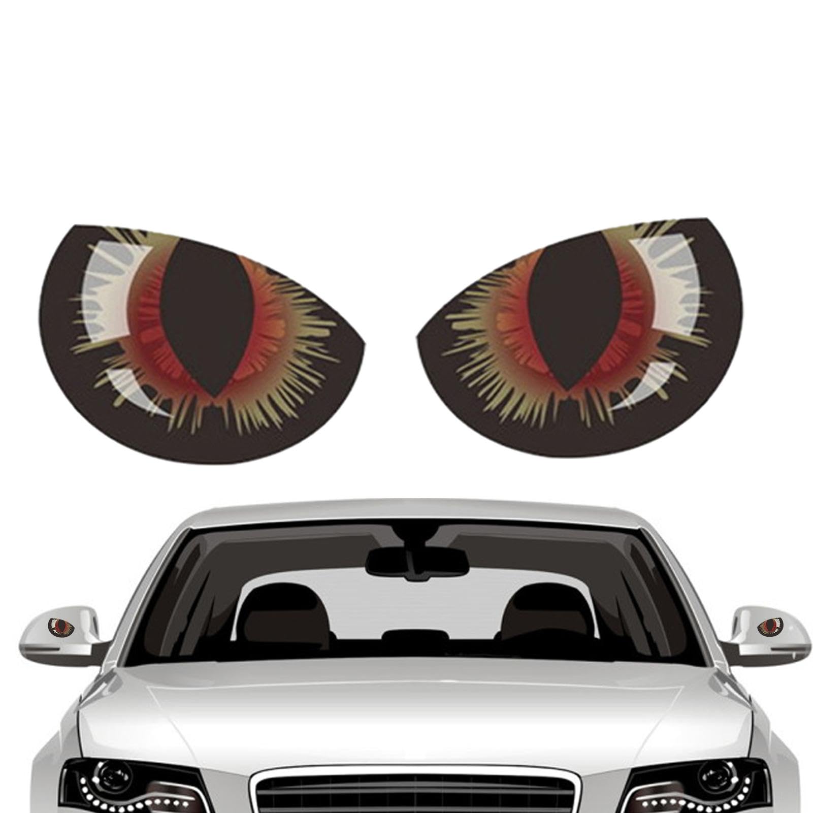 Dreuhuing Auto-Sicherheitsaufkleber mit reflektierenden Augen,Reflektierende 3D-Stereo-Augenaufkleber | Wasserfeste Autoaufkleber, langlebiges Autozubehör für Wand, Automobil, Zuhause von Dreuhuing
