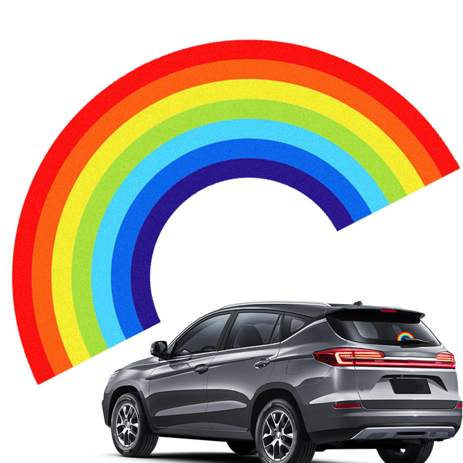 Dreuhuing Regenbogen-Auto-Aufkleber und -Aufkleber, wetterbeständig, Auto-Heckscheibenwischer-Aufkleber, farbenfroher Regenbogen, wasserdichter Aufkleber, Regenbogen-Autozubehör, Auto von Dreuhuing