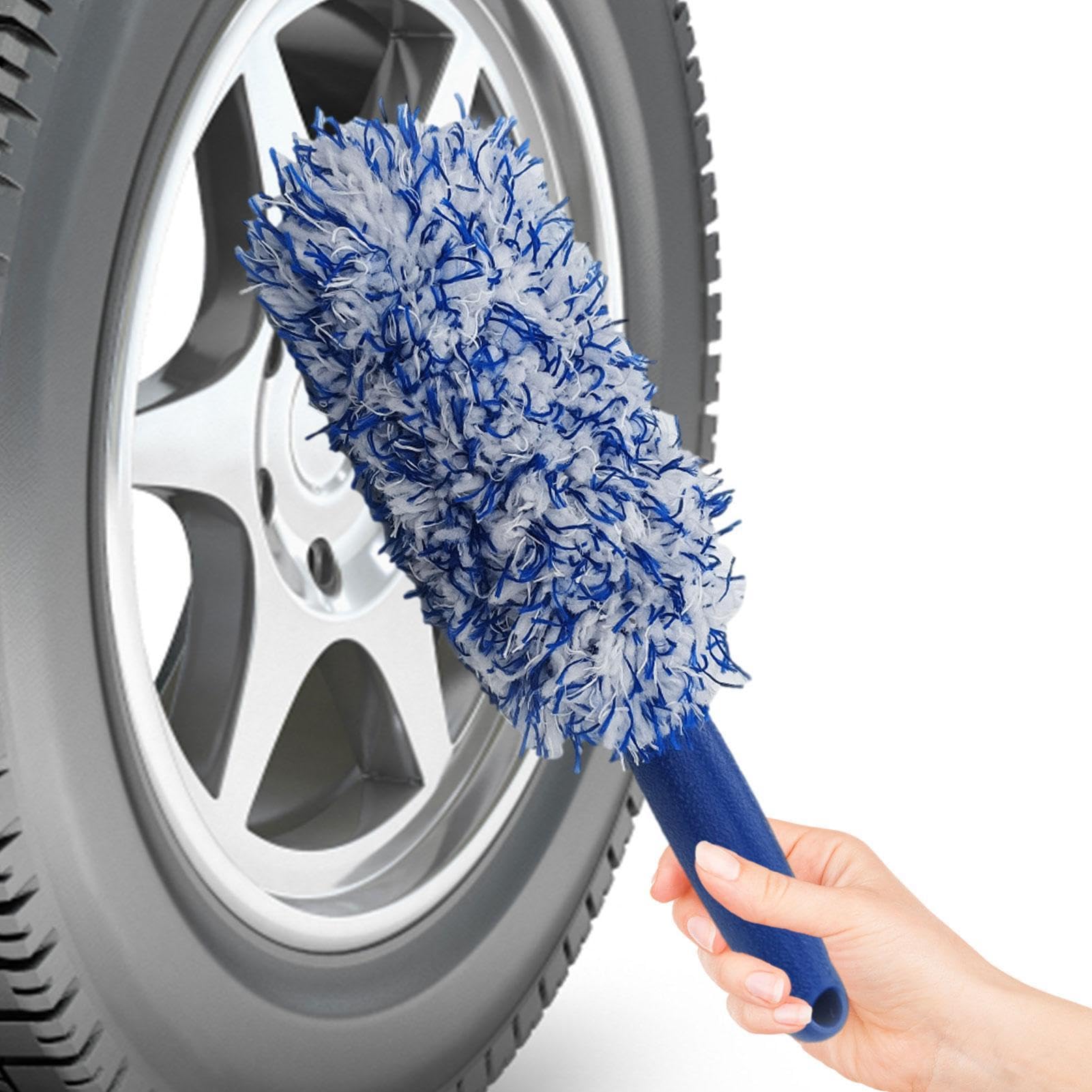 Dreuhuing Reifenreinigungsbürste, Autoreifenbürste | Weiche Felgenbürste für die Reifenpflege - Reifenreinigungswerkzeug, Mehrzweckbürste für Fahrzeuge, SUVs, Autos, LKWs, Minivans, Heimmotorräder von Dreuhuing