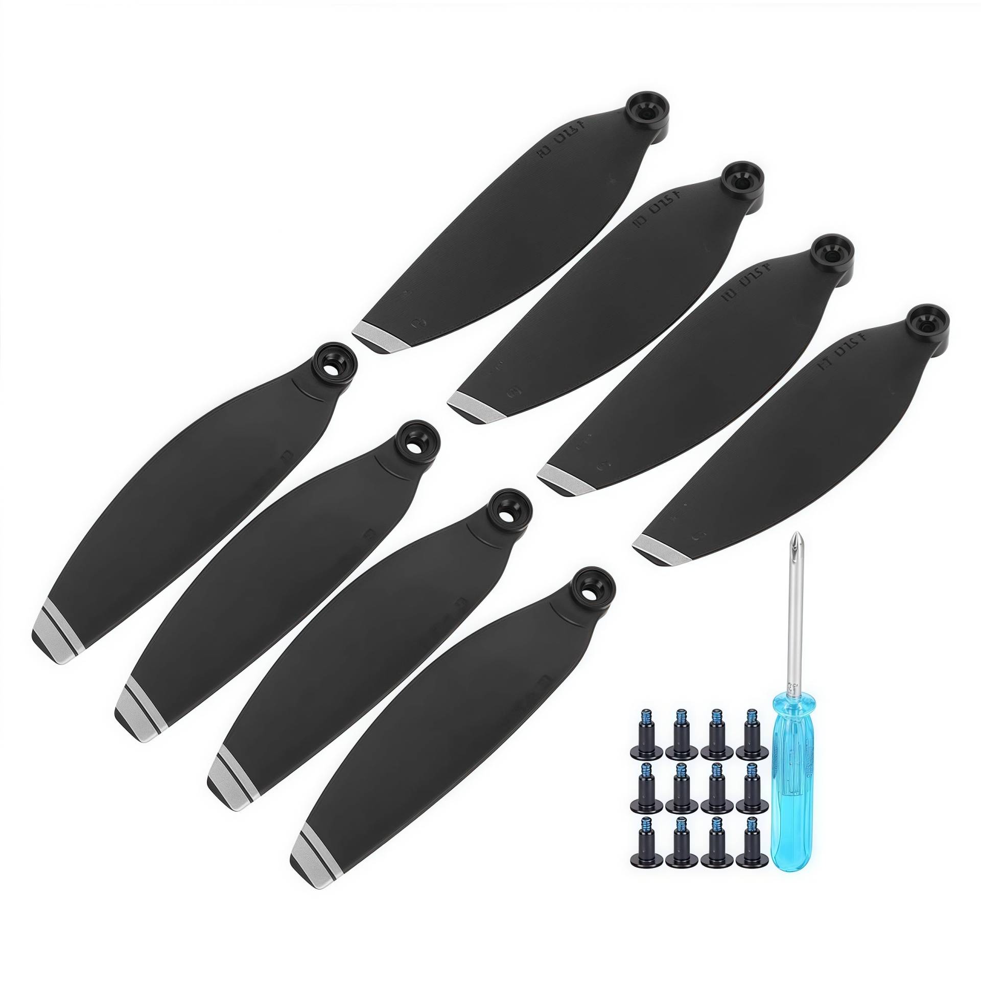 Plastic Drone Blade, Kunststoff Leichtgewicht Propeller Wing Blade RC Drohnen Zubeh?r Kompatibel Electric refit Parts für Mini 8PCS (schwarz mit silbem Rand) von Drfeify