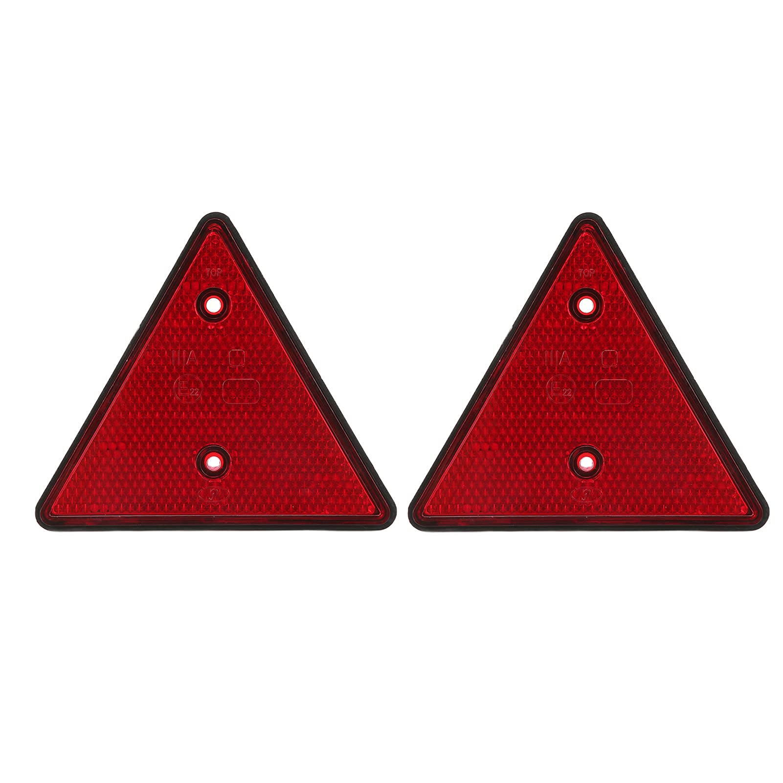 DriKou 2Pcs Triangle Safety Reflectors, Red Trailer Screw Mount Reflector Self Adhesive Or Drill Mount Quick Mount for Trailer Caravan Motorhome von DriKou