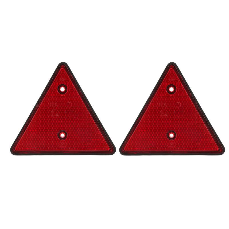 DriKou 2Pcs Triangle Safety Reflectors, Red Trailer Screw Mount Reflector Self Adhesive Or Drill Mount Quick Mount for Trailer Caravan Motorhome von DriKou