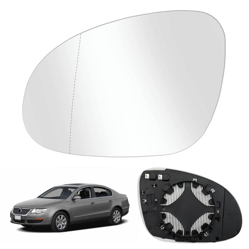 Auto Links Außen Spiegelglas für VW Passat B6 2007-2011, Auto Rückspiegel Glas Beheiztes Außenspiegelglas Türspiegelglas für Passat B6 2007-2011,GOLF MK5 2003-2008 von DriSubt