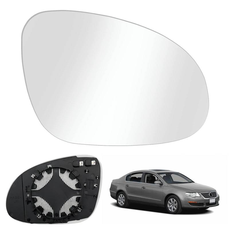 Auto Rechts Außen Spiegelglas für VW Passat B6 2007-2011, Auto Rückspiegel Glas Beheiztes Außenspiegelglas Türspiegelglas für Passat B6 2007-2011,GOLF MK5 2003-2008 von DriSubt