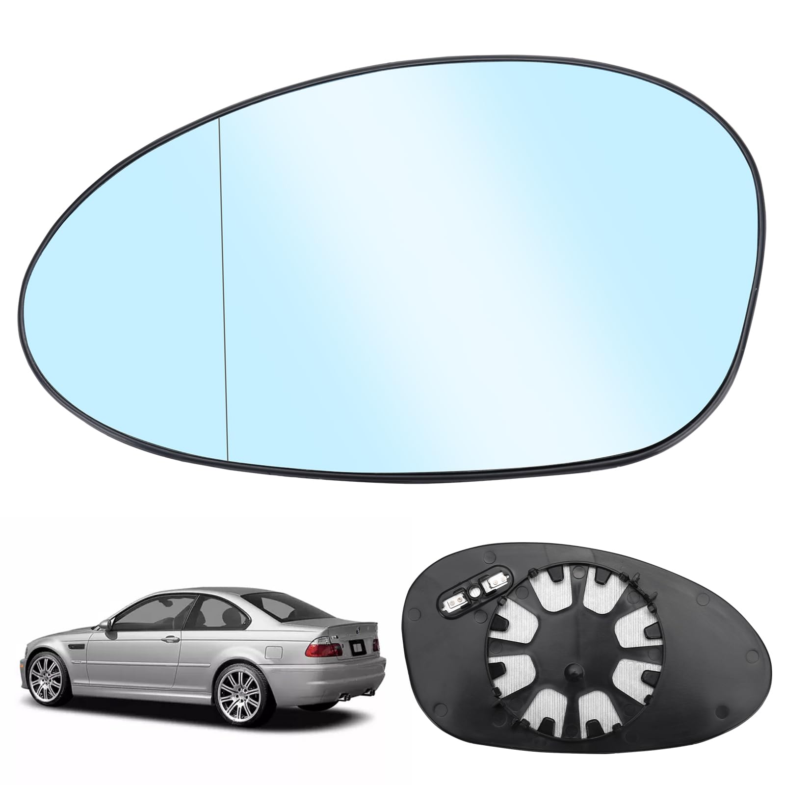 Spiegelgläser Kompatibel Mit BMW E90 / E91 / E92 / E93 2005-2008, Blau Beheiztes Außenspiegelglas von DriSubt