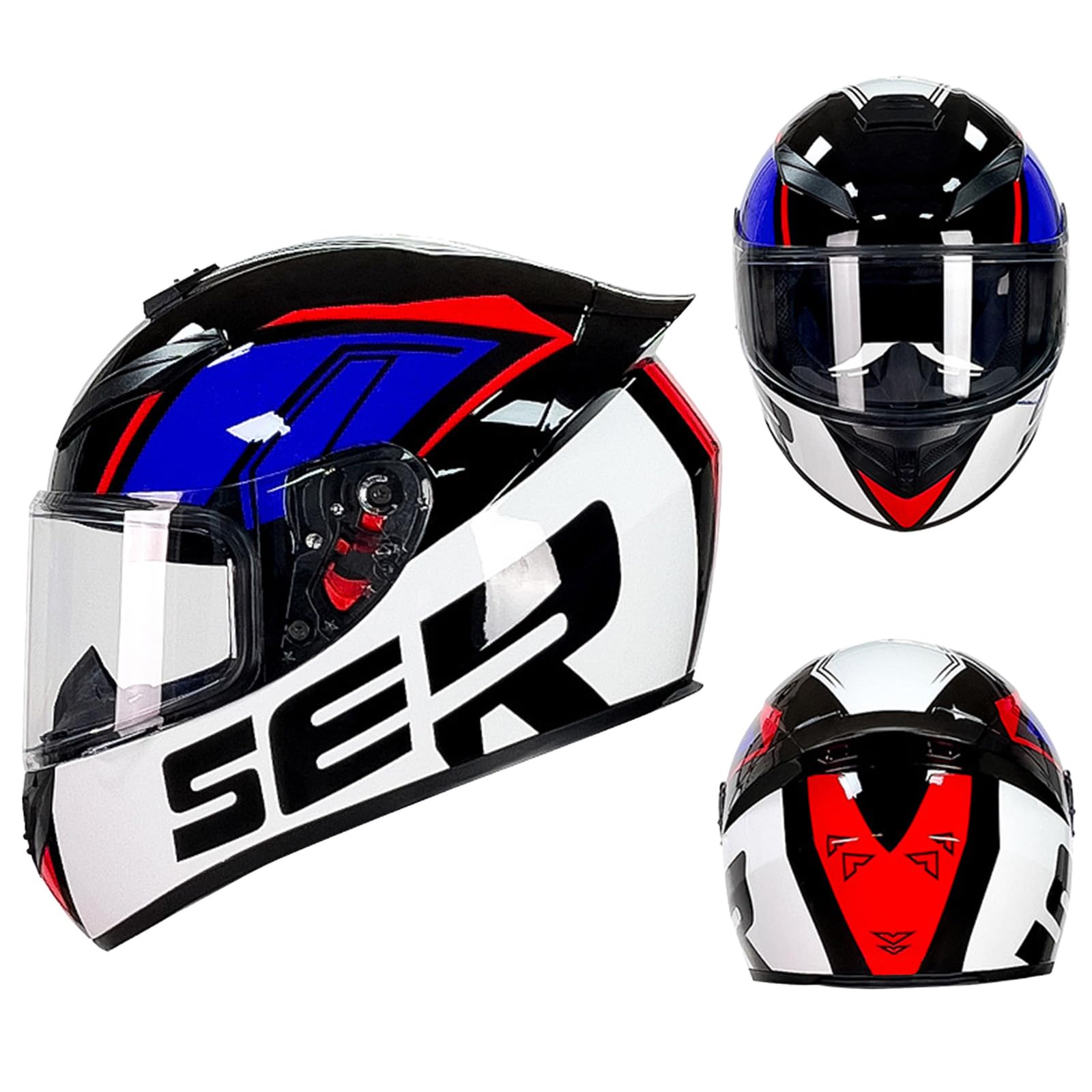 DriveNova Motorradhelm - Integralhelm mit Sonnenblende, Motorrad Helm Vollvisierhelm Mopedhelm für Herren Damen Atmungsaktiv DOT/ECE Zertifiziert von DriveNova