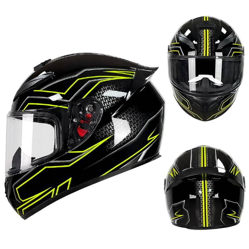 DriveNova Motorradhelm - Integralhelm mit Sonnenblende, Motorrad Helm Vollvisierhelm Mopedhelm für Herren Damen Atmungsaktiv DOT/ECE Zertifiziert von DriveNova