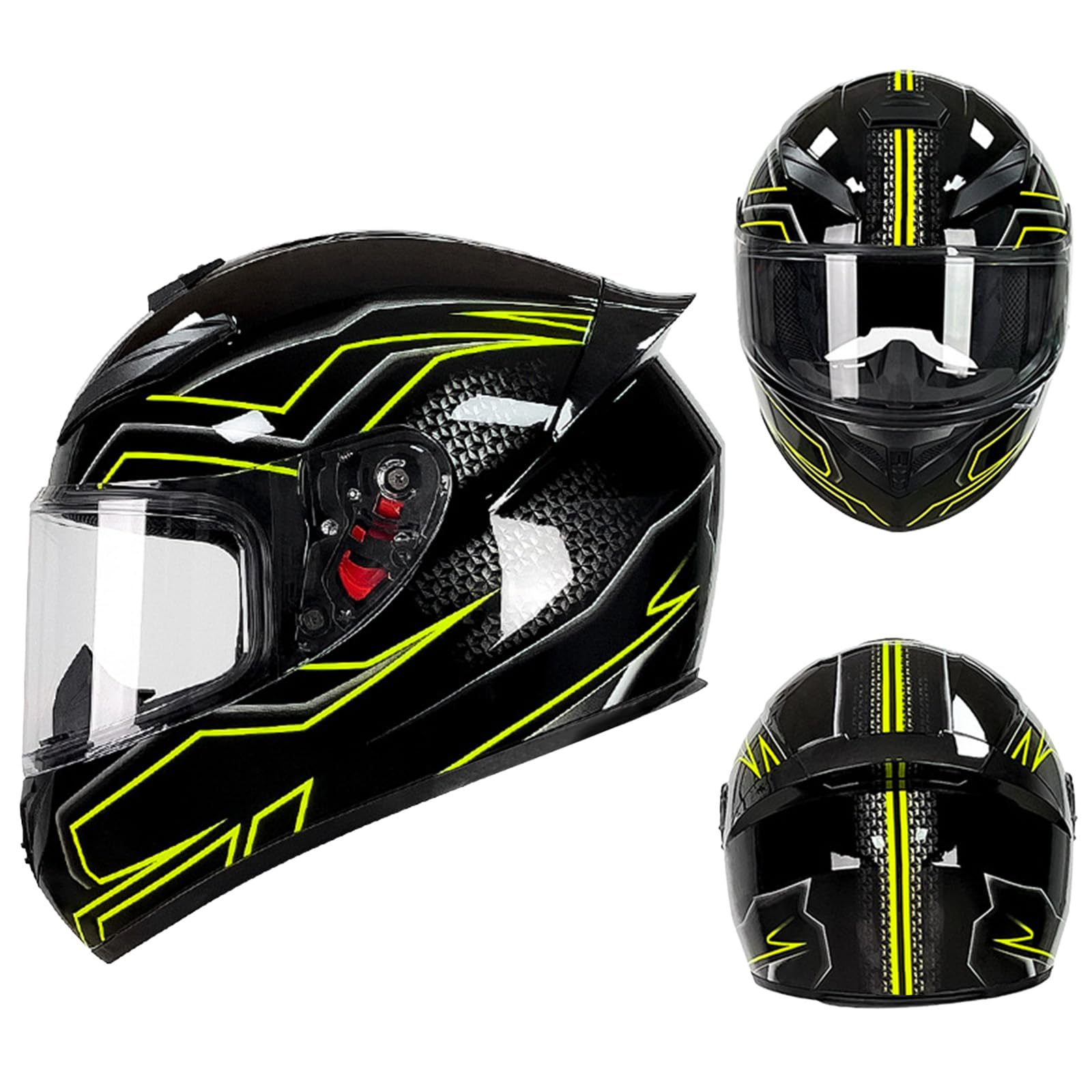 DriveNova Motorradhelm - Integralhelm mit Sonnenblende, Motorrad Helm Vollvisierhelm Mopedhelm für Herren Damen Atmungsaktiv DOT/ECE Zertifiziert von DriveNova