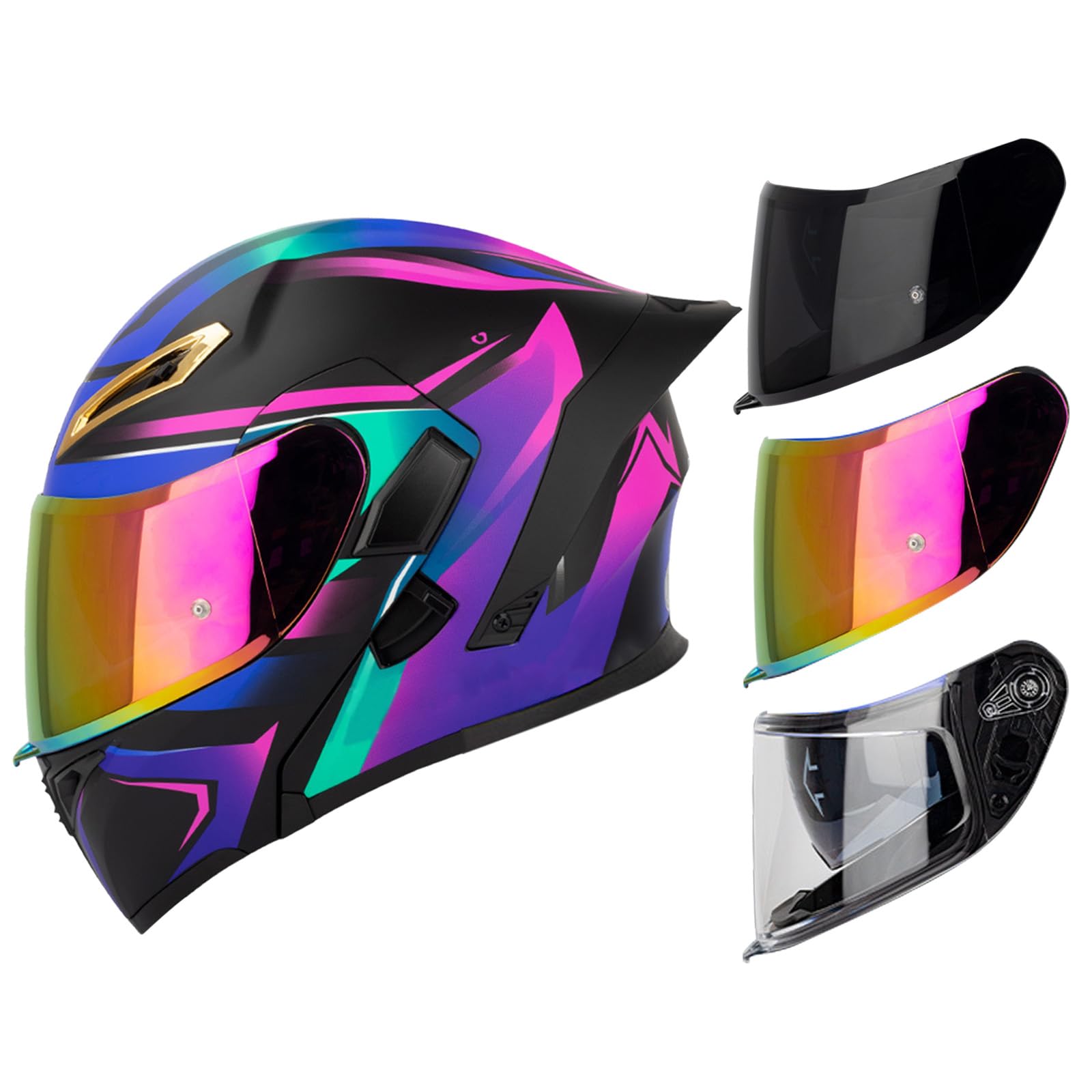 DriveNova Motorradhelm - Klapphelm Modularer Helm mit Doppelvisier, ECE/DOT Zertifiziert Motorrad Helm Integralhelm Jethelm für Erwachsene Damen und Herren von DriveNova