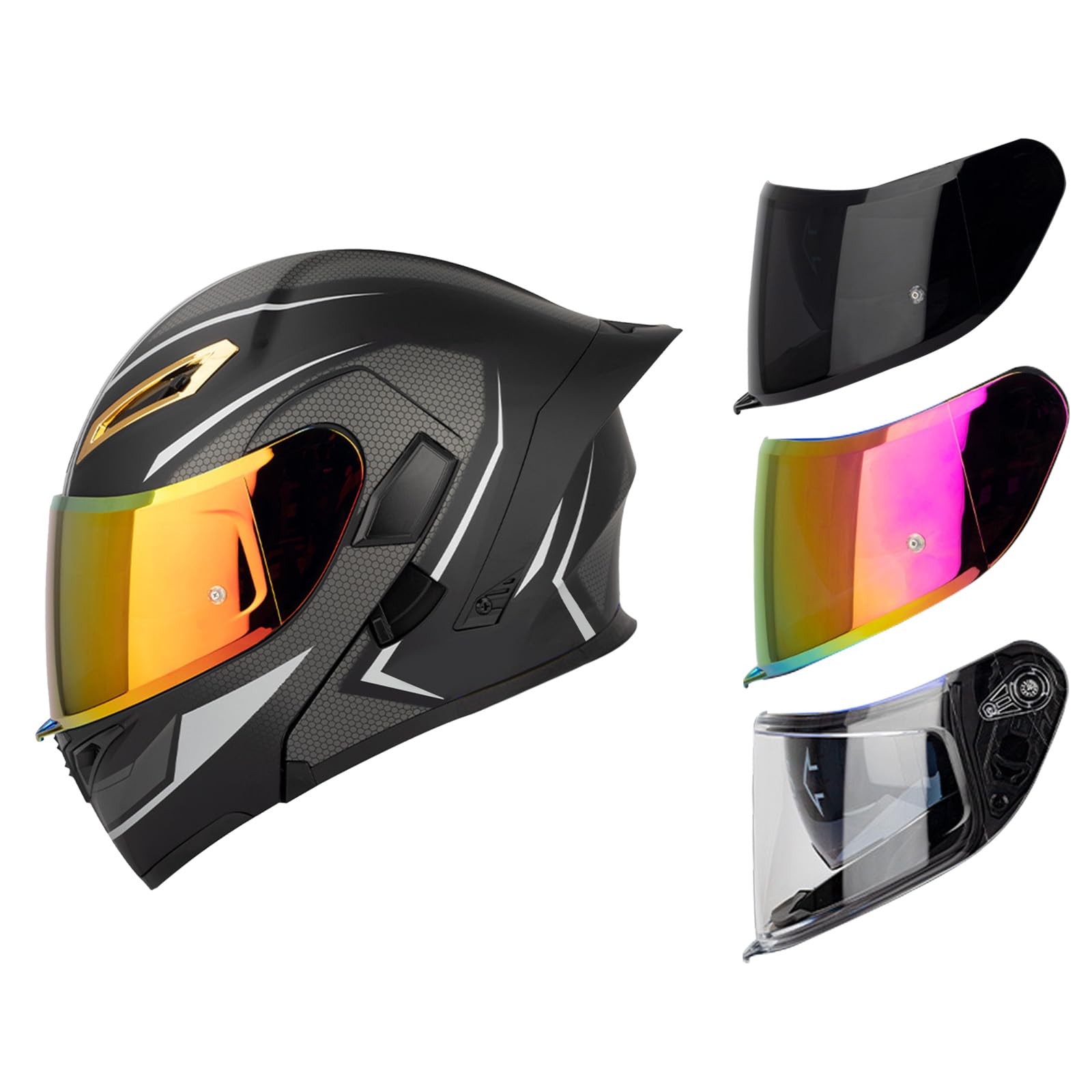 DriveNova Motorradhelm - Klapphelm Modularer Helm mit Doppelvisier, ECE/DOT Zertifiziert Motorrad Helm Integralhelm Jethelm für Erwachsene Damen und Herren von DriveNova