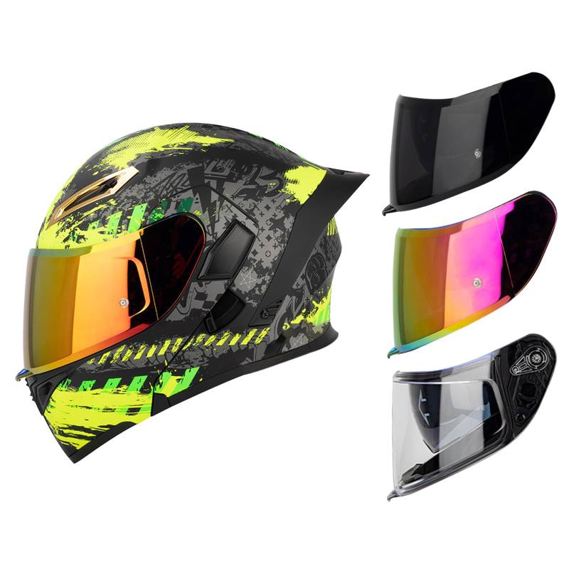 DriveNova Motorradhelm - Klapphelm Modularer Helm mit Doppelvisier, ECE/DOT Zertifiziert Motorrad Helm Integralhelm Jethelm für Erwachsene Damen und Herren von DriveNova