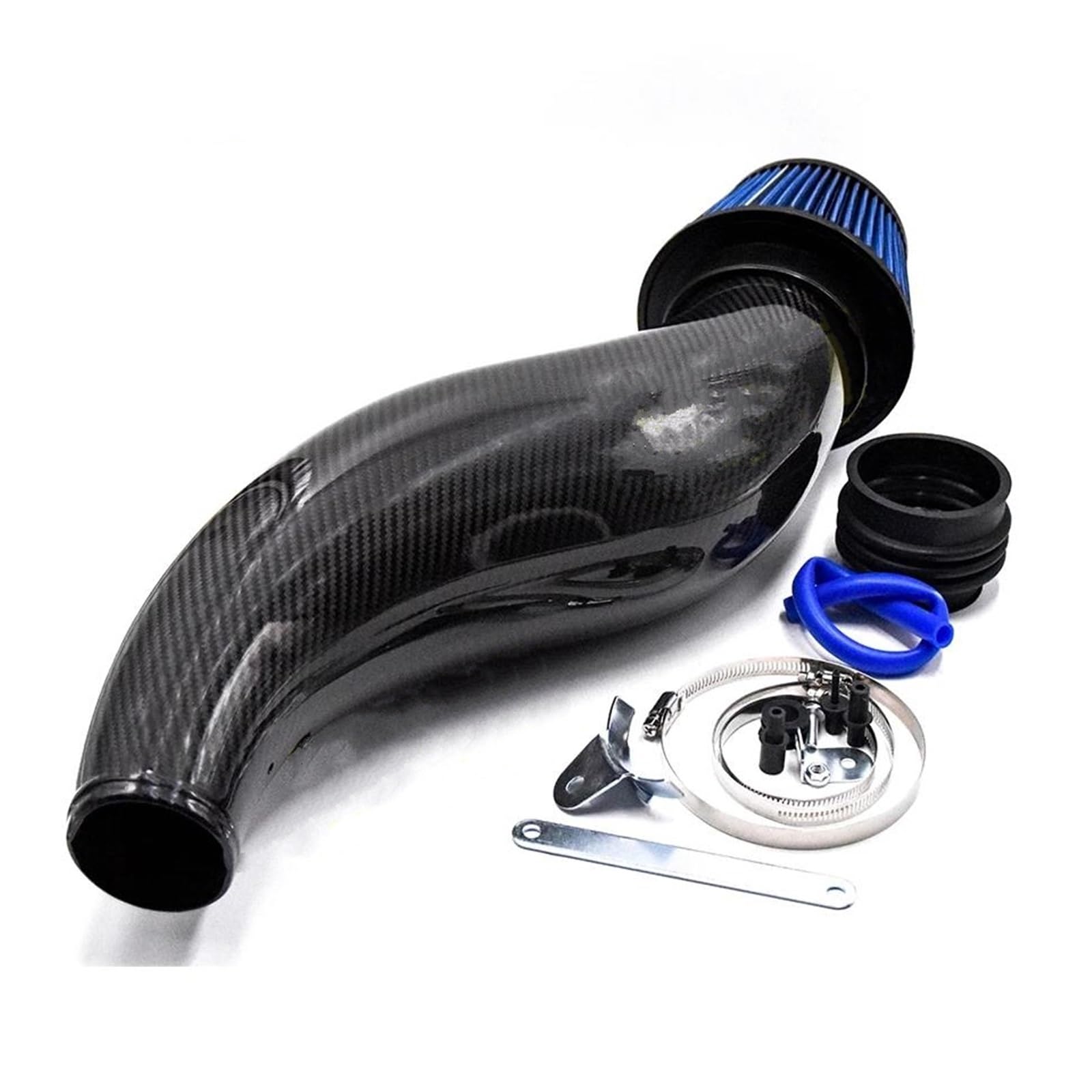 Auto Ansaugrohr Auto Luftansaugrohr Carbon Fiber Air Intake Rohr Kit Mit Rot Luftfilter Für Civic 1992-2000 EG EK Lufteinlass(Blue air Filter) von Drkxdt