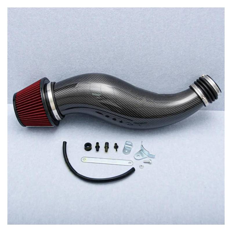 Auto Ansaugrohr Auto Luftansaugrohr Carbon Fiber Air Intake Rohr Kit Mit Rot Luftfilter Für Civic 1992-2000 EG EK Lufteinlass(Red air Filter) von Drkxdt