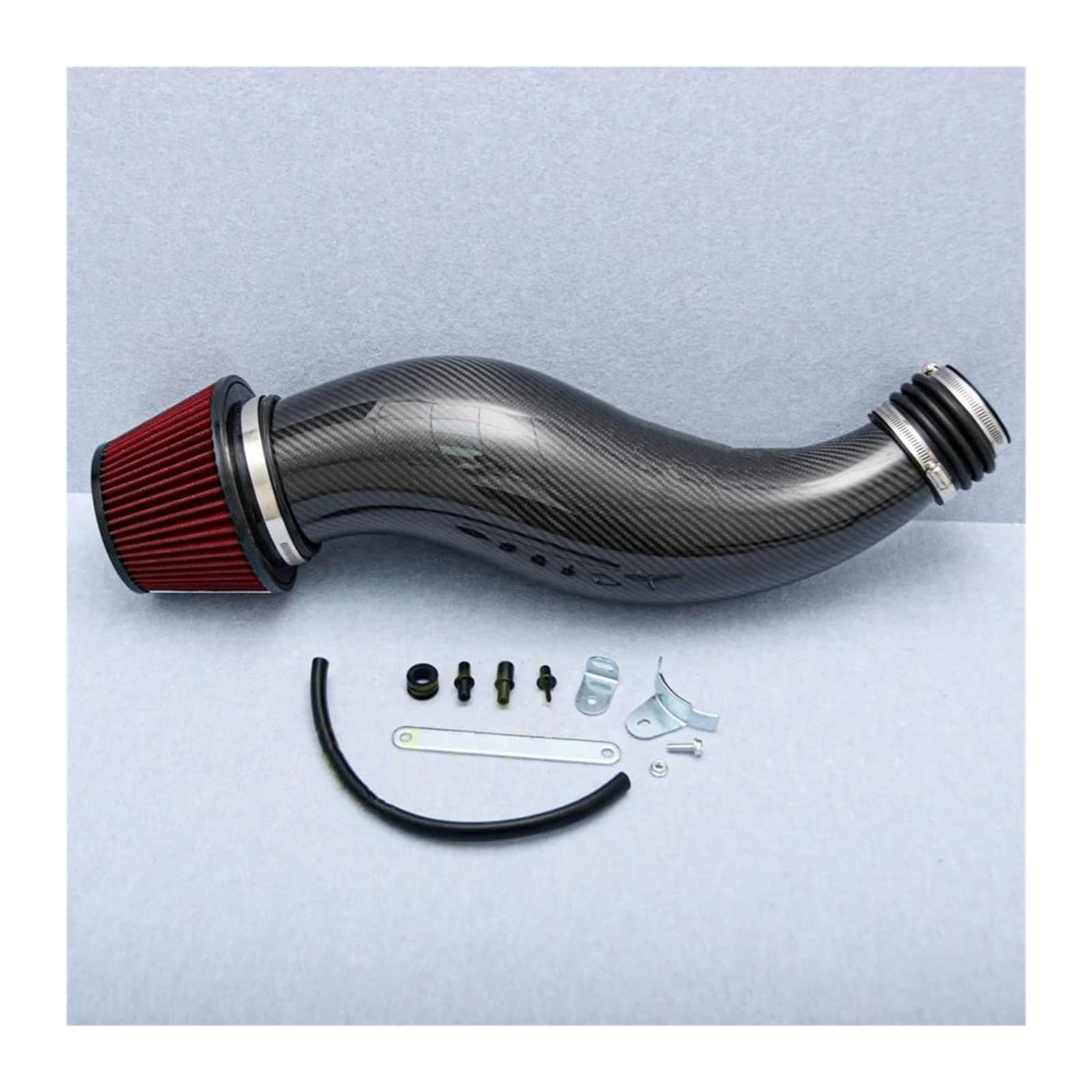 Auto Ansaugrohr Kohlefaser-Luftansaugrohr-Kit Für Civic EG EK 1992 1993 1994 1995 1996 1997 1998 1999 2000 Lufteinlass(Red air Filter) von Drkxdt