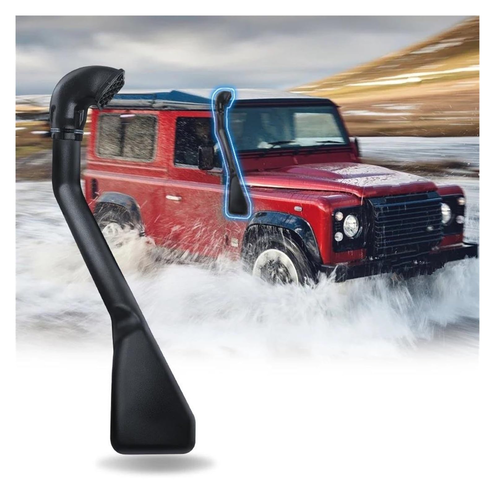 Auto Ansaugschlauch Ansaugrohr 4 * 4 AUSSENTEILE LLDPE Schnorchel Air Intake Schnorchel Für Land Für Rover Für Defender 90 110 300TDI 2,4 Für Puma TD5 Auto Zubehör von Drkxdt