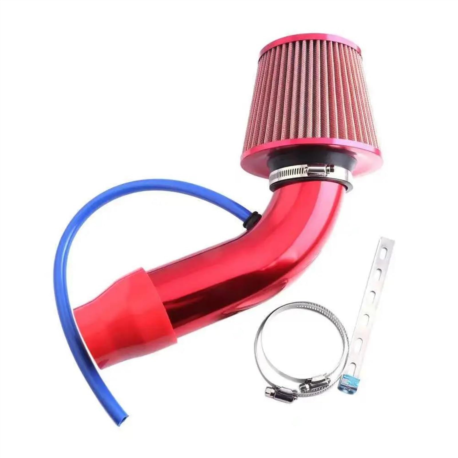 Auto Ansaugschlauch Ansaugrohr 76 MM 3 ''Automobilmodifikation Pilzkopffilter Luftfilter Luftfilter Ansaugrohrsatz Aus Aluminium Kaliber Universal(All Red) von Drkxdt