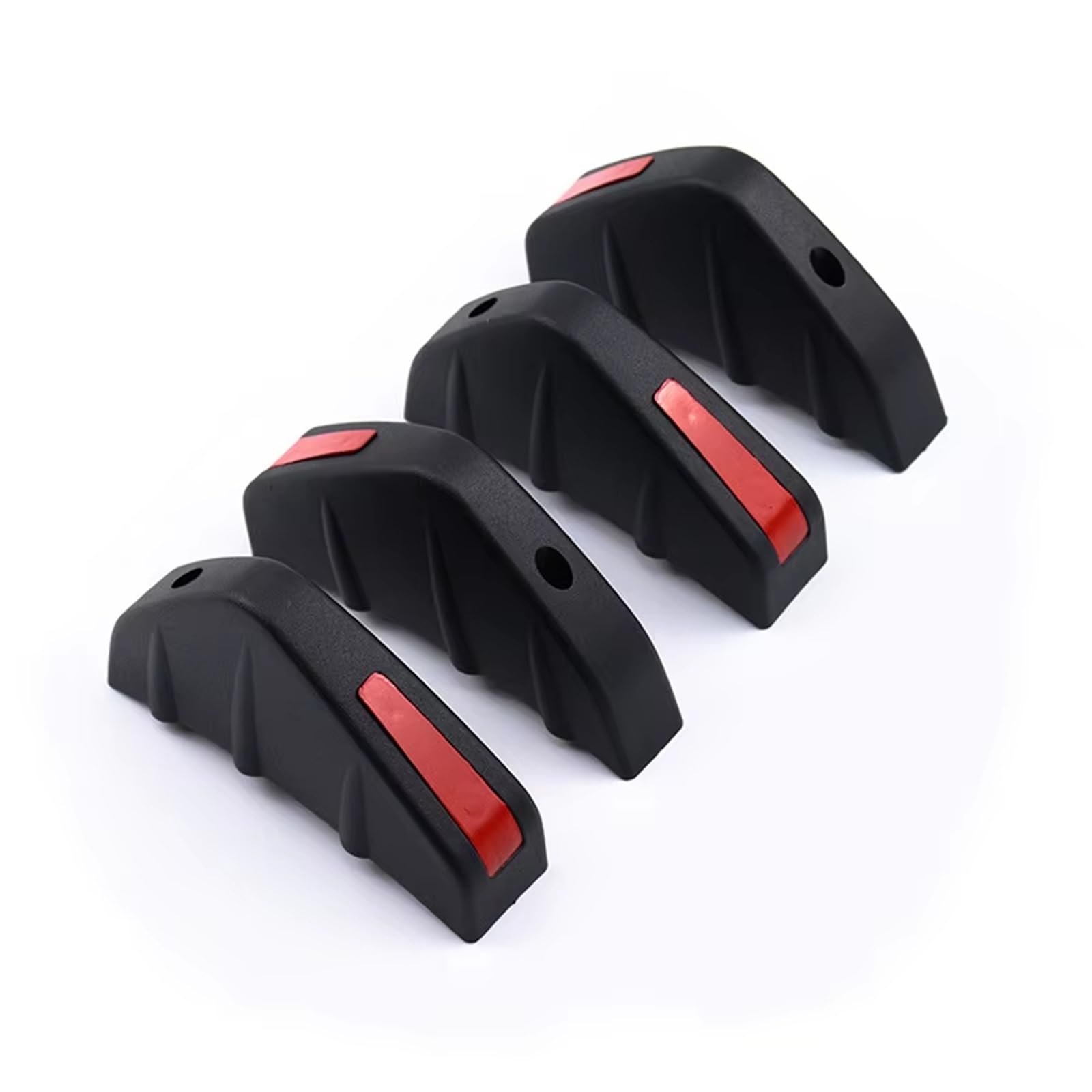 Auto Heckspoiler 4 Stücke Universal Carbon Fiber Auto Modifizierte Heckschürze Diffusor Spoiler Schwarz Rot ABS Heckschürze Lip Diffusor Anti-kollision Auto Heckflügel von Drkxdt