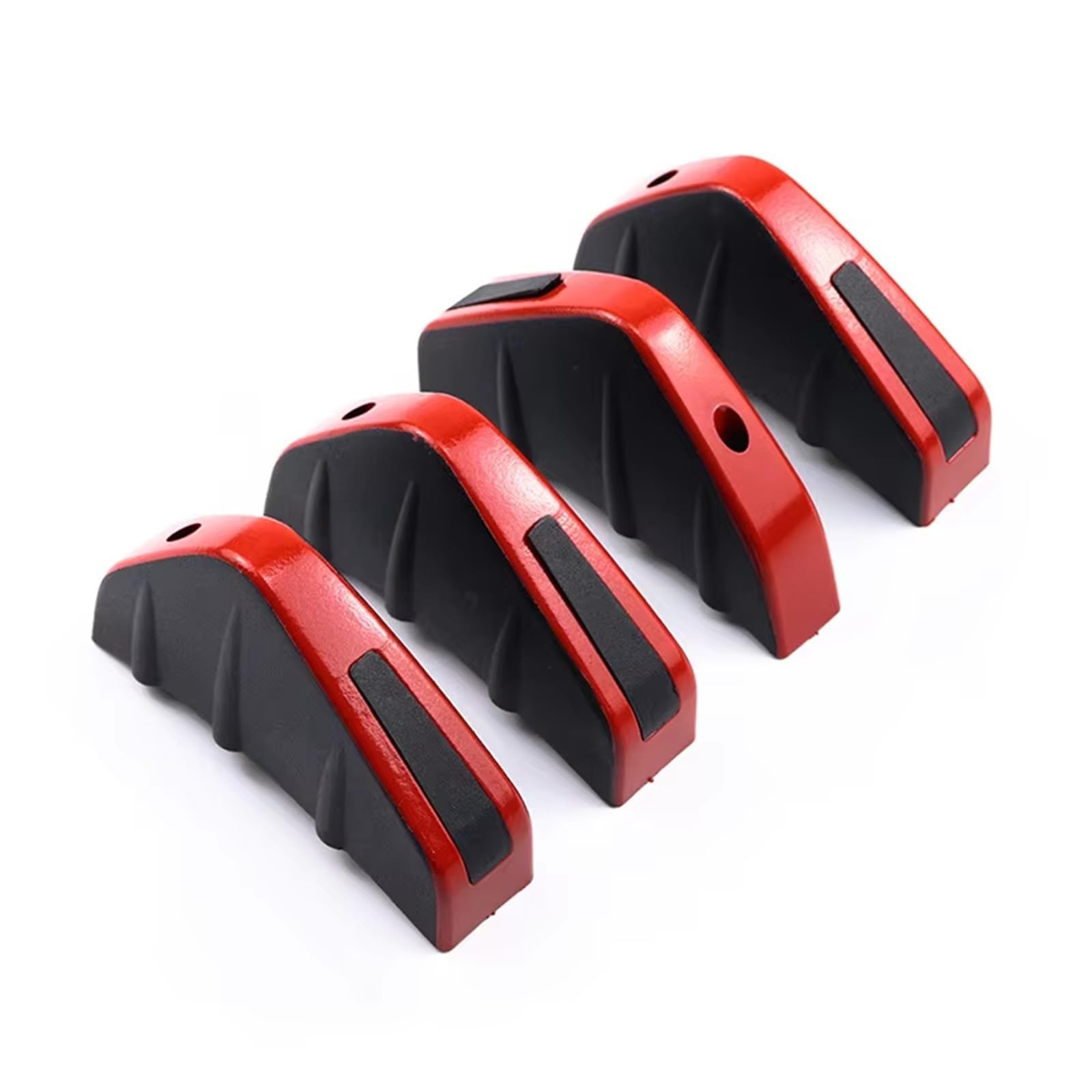 Auto Heckspoiler 4 Stücke Universal Carbon Fiber Auto Modifizierte Heckschürze Diffusor Spoiler Schwarz Rot ABS Heckschürze Lip Diffusor Anti-kollision Auto Heckflügel von Drkxdt