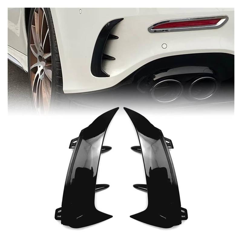 Auto Heckspoiler Für Benz V177 A-Klasse A200 A220 A35 2018-2021 2022 2 Stück Carbon ABS Auto Heckstoßstange Splitter Spoiler Canard Air Vent Auto Heckflügel von Drkxdt