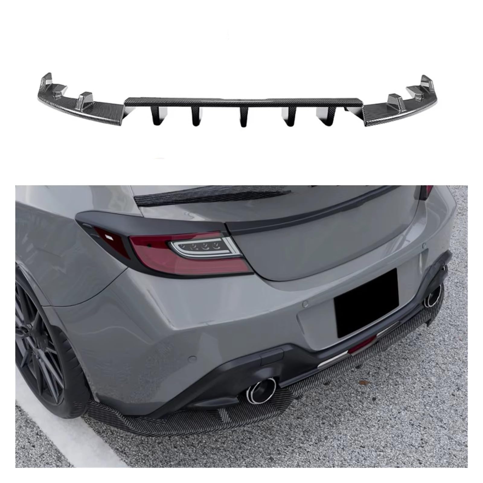 Auto Heckspoiler Für Toyota GR86 Für Subaru Für BRZ 2022 + Hinten Lip Spoiler Ecke Auto Körper Kit Änderung Schutz Glänzend Schwarz Auto Heckflügel von Drkxdt