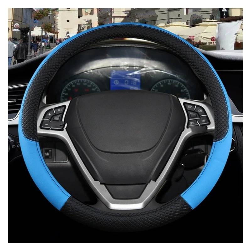 Auto Lenkradhüllen Für Chery Für Tiggo 7 Pro Plus Für Tiggo 8 Plus Für Tiggo Für 5X Pro Auto Lenkrad Abdeckung PU Leder rutschfeste Auto Zubehör Lenkrad Zubehör(O Shape Blue) von Drkxdt