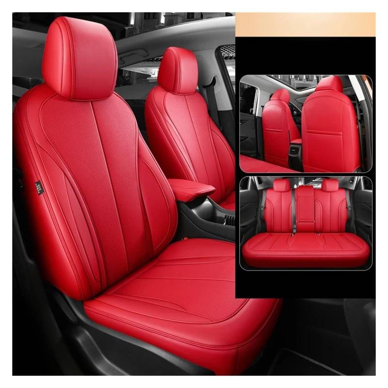 Auto Schonbezüge Autositzbezüge Aus Leder Für Chery Für Tiggo 4 7 8 Für Pro Für Max Für Arrizo Für Omoda Autositzbezüge(5piece-Red) von Drkxdt