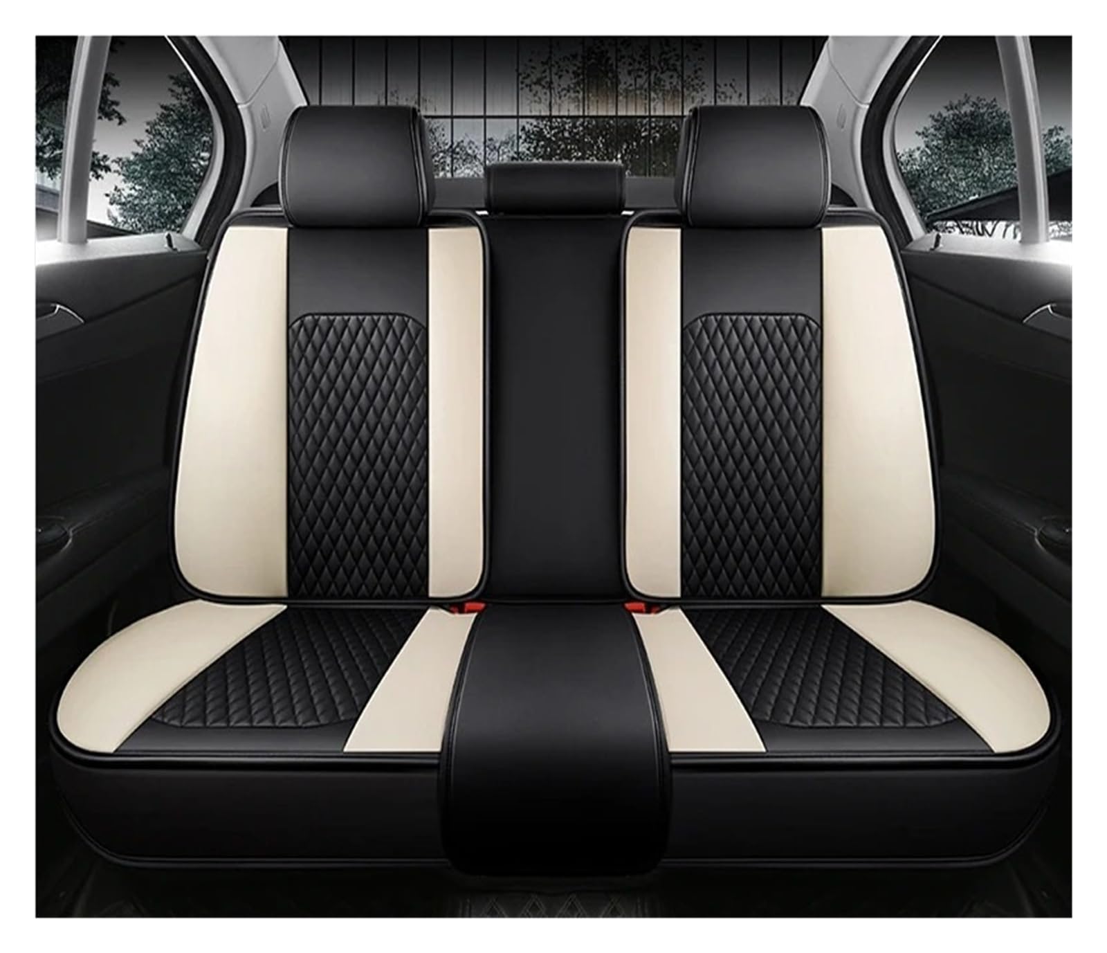 Auto Schonbezüge Autositzbezüge Für Karoq Für Superb 3 Für Yeti Für Octavia 2 3 A5 A7 Für Fabia Für Rapid Für Spaceback Für Yeti Für Kamiq Für Kodiaq Autositzbezüge(Rear Seats-Beige) von Drkxdt