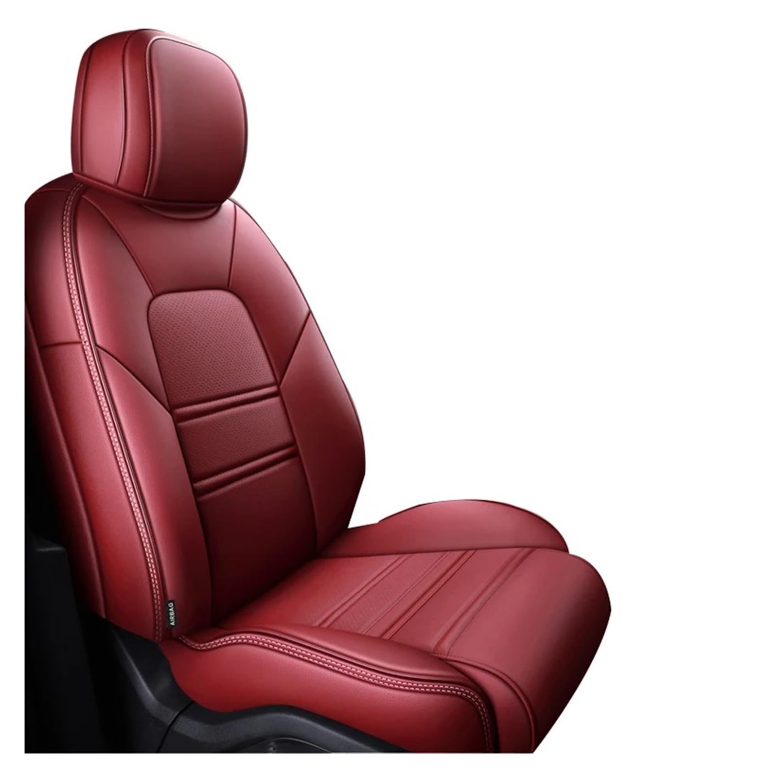 Auto Schonbezüge Autositzbezüge Für Peugeot 2008 407 307 308 5008 4008 3008 Wasserdichtes Individuelles Leder-Interieur-Autozubehör Autositzbezüge(1piece-Wine Red) von Drkxdt