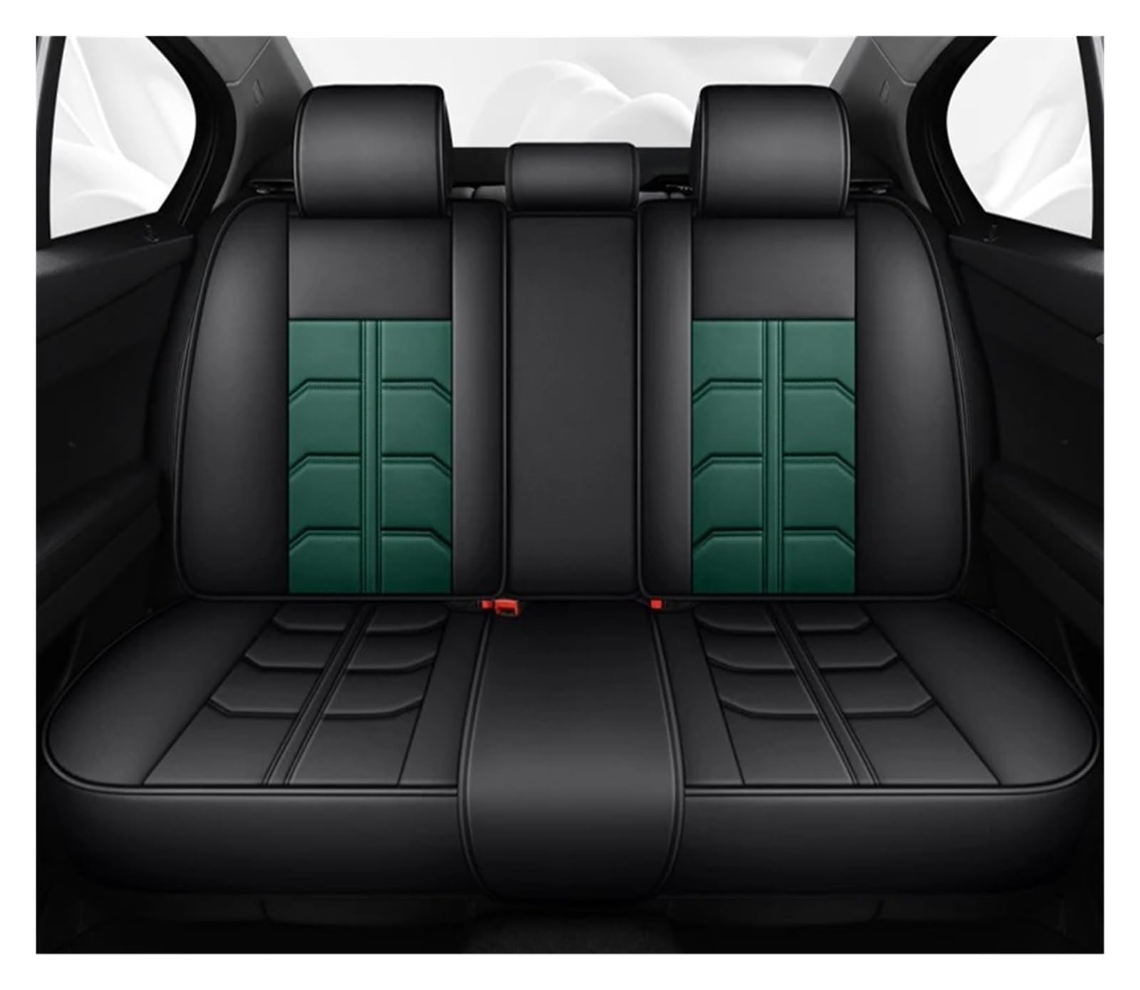 Auto Schonbezüge Autositzbezug Für Hyundai I30 Ix35 Für Kona Für I40 Für Ioniq 5 Für I20 Für Tucson Für Elantra Coupe Universell Wasserdicht Leder Autositzbezüge(Rear Seats-Green) von Drkxdt