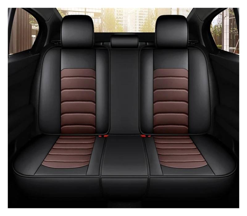 Auto Schonbezüge Autositzbezug Komplettset Autositzpolster Für Polo Sedan Für Lancer 9 Für Camry 70 Für Kia Für Rio 4 Autositzbezüge(Rear Seats-Coffee) von Drkxdt