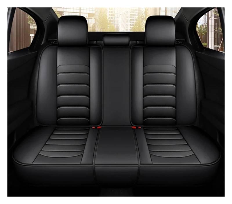 Auto Schonbezüge Autositzbezug Lederkissen Innenausstattung Autositzschutz Für Rio Für ASX Für Mazda Cx5 Für Clio 4 Autositzbezüge(Rear Seats-Black) von Drkxdt