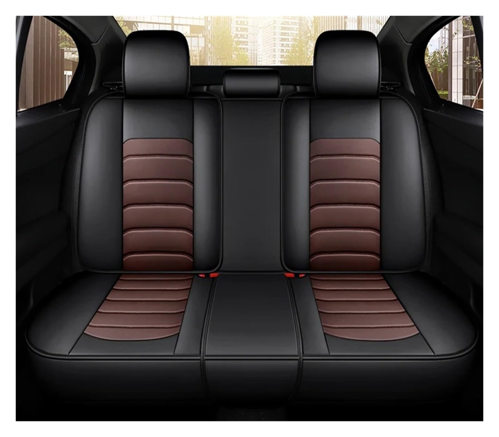 Auto Schonbezüge Autositzbezug Lederkissen Innenausstattung Autositzschutz Für Rio Für ASX Für Mazda Cx5 Für Clio 4 Autositzbezüge(Rear Seats-Coffee) von Drkxdt