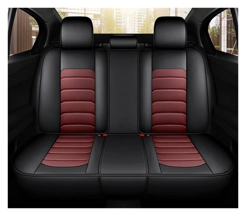 Auto Schonbezüge Autositzbezug Lederkissen Innenausstattung Autositzschutz Für Rio Für ASX Für Mazda Cx5 Für Clio 4 Autositzbezüge(Rear Seats-Wine Red) von Drkxdt