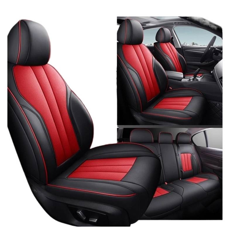 Auto Schonbezüge Brauch Leder Autositzbezug Für BYD Für King Für Seal Für Dolphin Für Atto 3 F3 Für Song Für Plus Für Sealion 6 Für Yuan Up Autositzbezüge(Full Set-Black Red) von Drkxdt