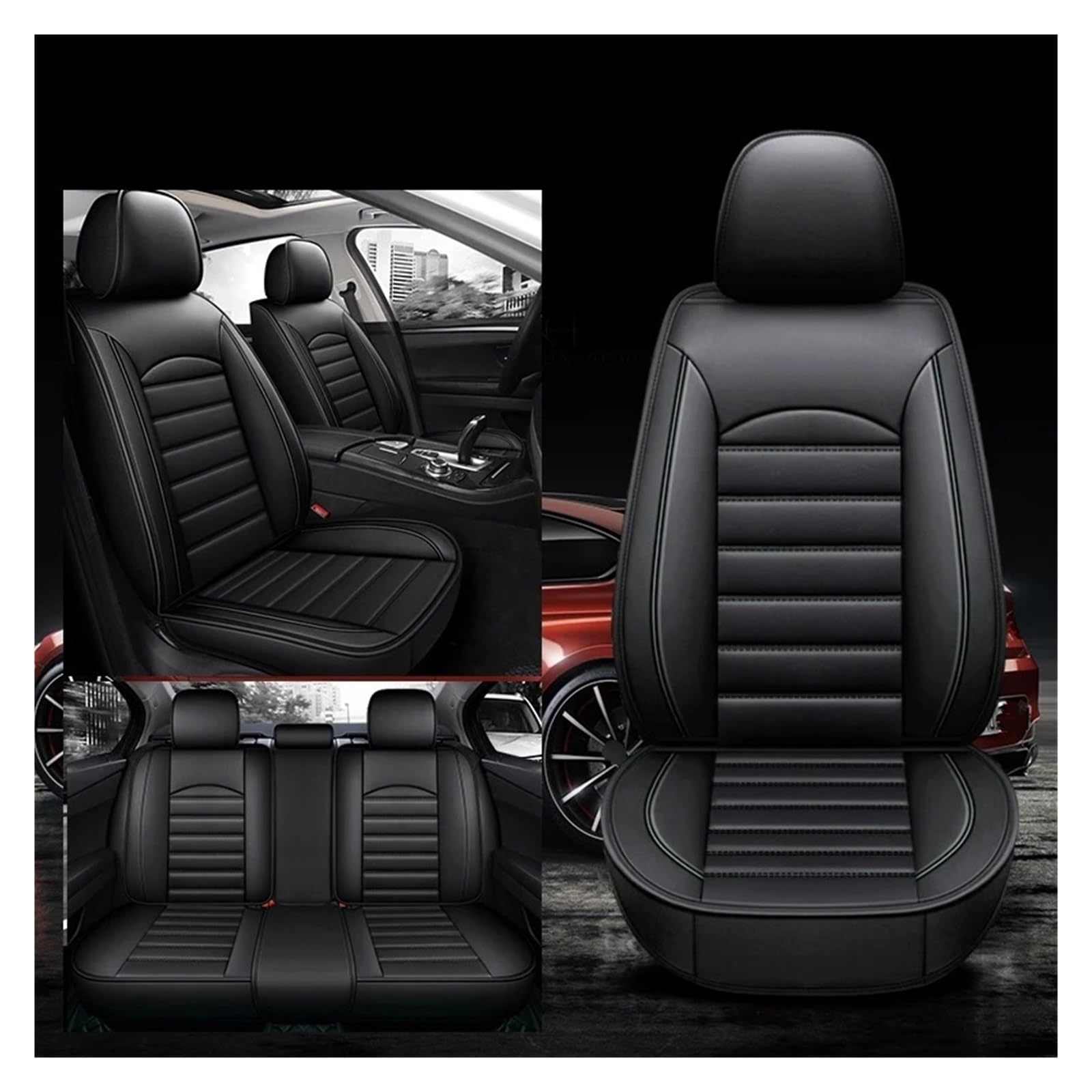 Auto Schonbezüge Universal-Autositzbezug Für MG Für ZS GT HS RX5 MG5 MG6 Autozubehör Innensitzschutz Autositzbezüge(Black 5 Seat) von Drkxdt