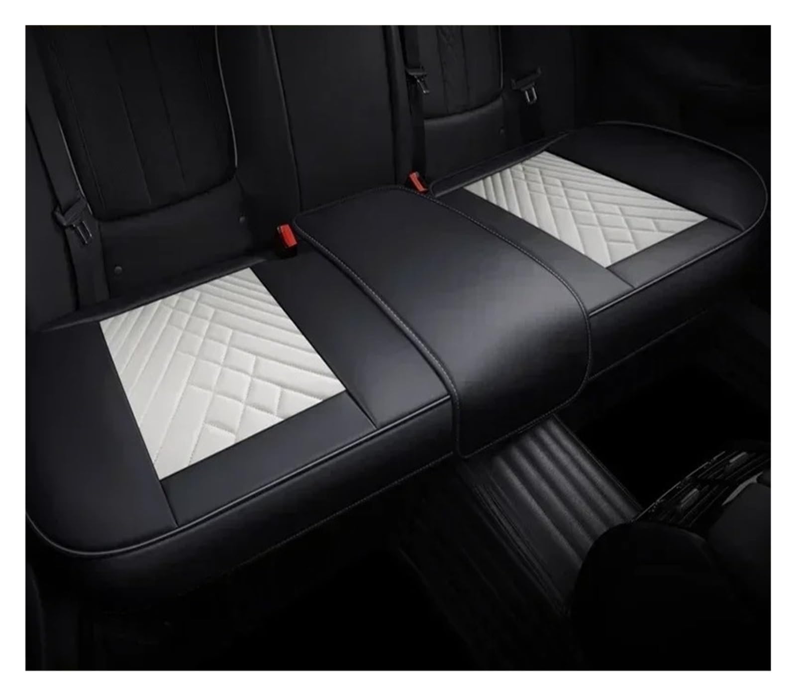 Auto Schonbezüge Vollständige Abdeckung Pu-Leder-Autositzbezug-Kissen Für Alle Modelle Von Chrysler Für 300C 200 Für Grand Für Voyager Für Pacifica Autositzbezüge(Only Rear Seat,Style J) von Drkxdt