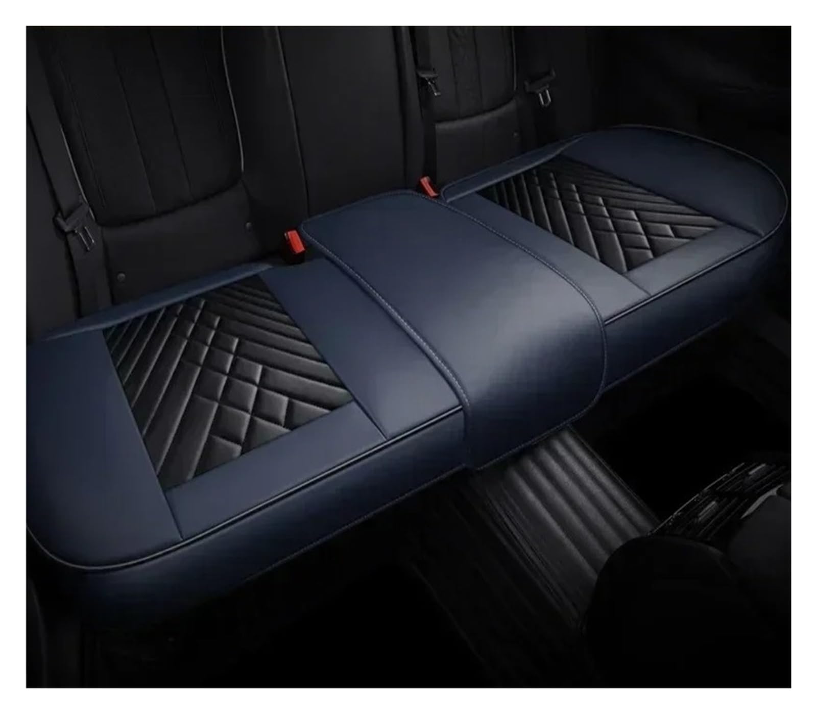 Auto Schonbezüge Vollständige Abdeckung Pu-Leder-Autositzbezug-Kissen Für Jeep Für Compass Für Grand Für Cherokee Für Commander Für Wrangler JK Autositzbezüge(Only Rear Seat,Style B) von Drkxdt