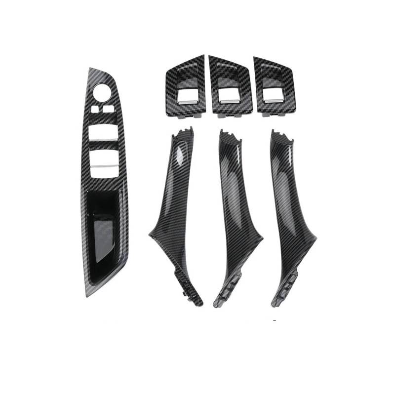 Autotürgriffe Innen LHD RHD 7 PCS Auto Innentürgriff Zugabdeckung Trim 1 Satz Für 5er Für F10 Für F18 523 525 528 Interieur Türgriff Dekor(LHD Carbon Fiber) von Drkxdt