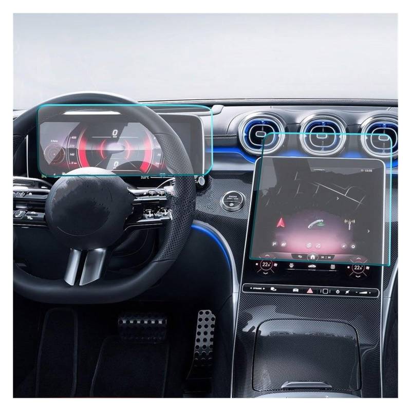 Displayschutz-Folie Für Benz C-Klasse Kombi C220 C200 2022 Autonavigation Gehärtetes Glas LCD-Bildschirm Schutzfolie Aufkleber Armaturenbrettschutz Schutzfolie von Drkxdt