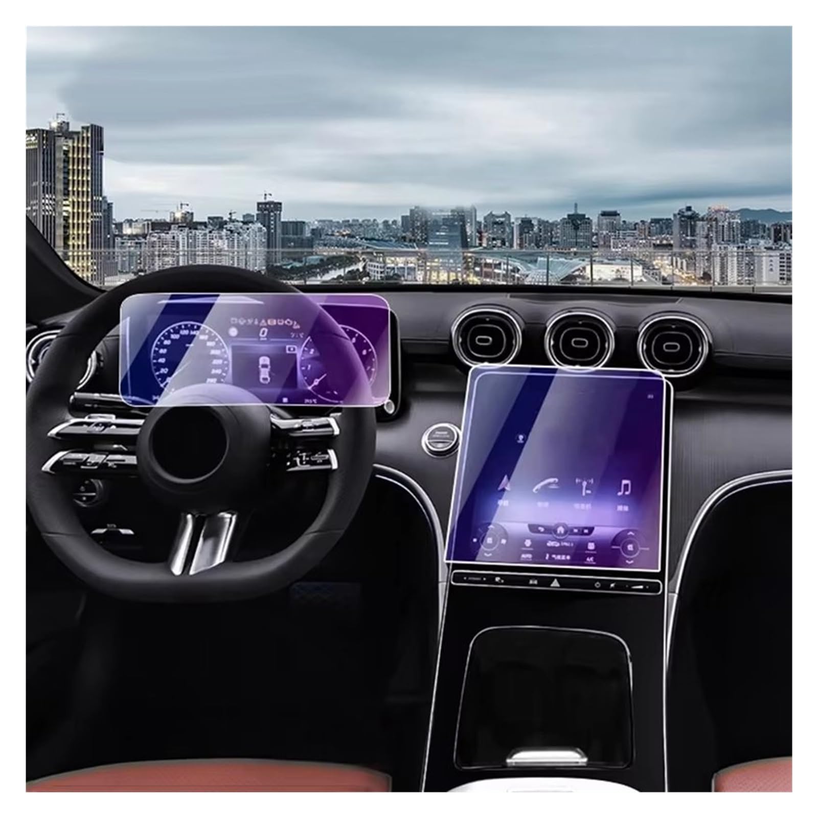 Displayschutz-Folie Für Benz C-Klasse W206 2022+ Auto GPS Navigation Bildschirm Film Instrument Gehärtetem Glas Schutz Film Schutzfolie von Drkxdt