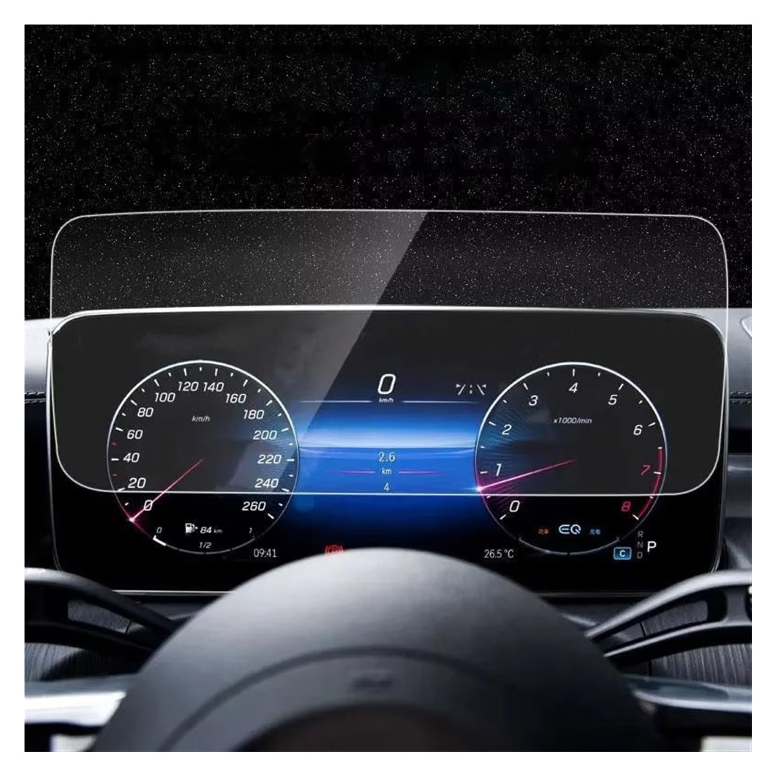 Displayschutz-Folie Für Benz Für EQE 500 Für EQE 350 2023 Auto-LCD-Instrumenten-Tachometer-Panel Kratzfester Film Displayschutz Aus Gehärtetem Glas Schutzfolie von Drkxdt