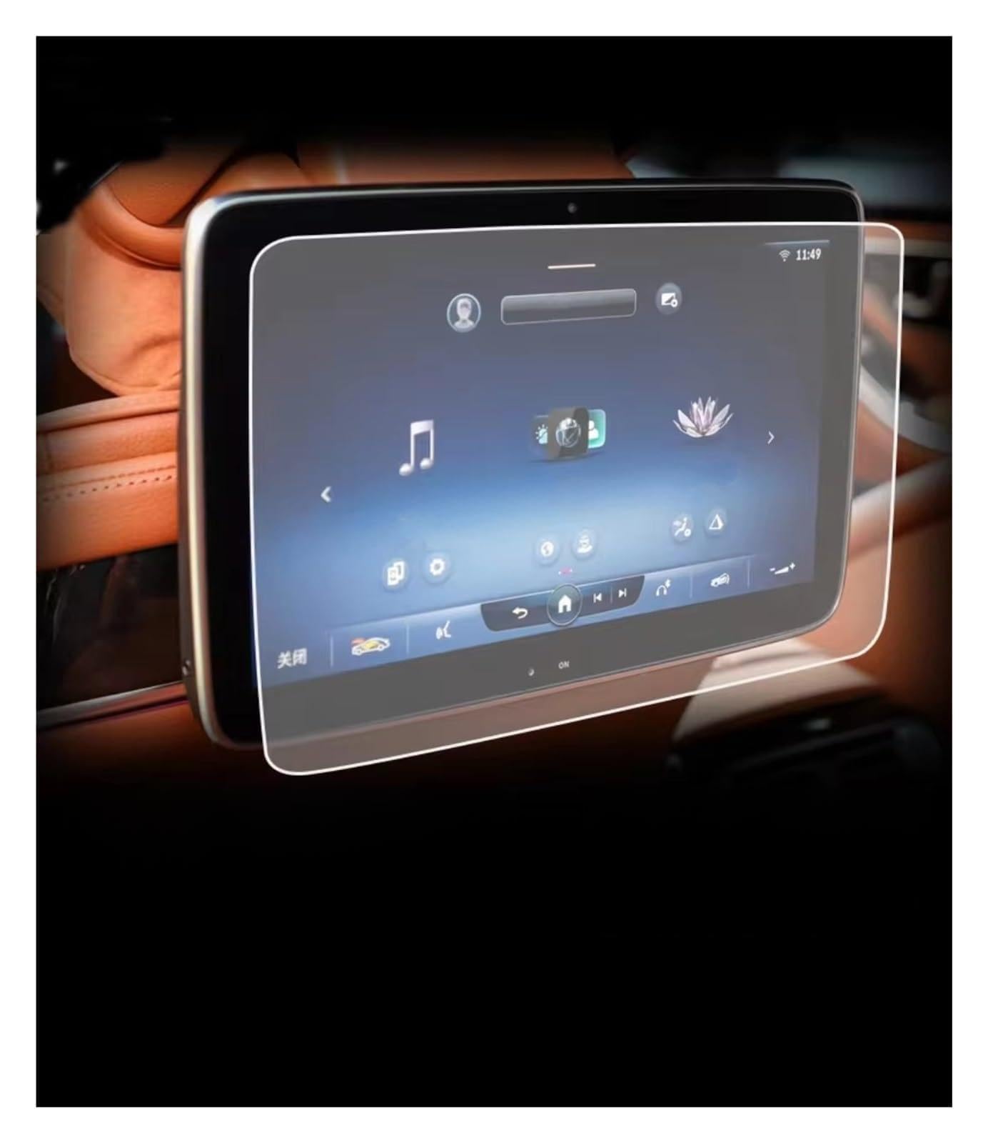 Displayschutz-Folie Für Benz Für EQS 2021 2022 2023 Navigation Rücksitz TV Touchscreen Schutzfolie 2 Stück Hartglasfolie Schutz Schutzfolie von Drkxdt